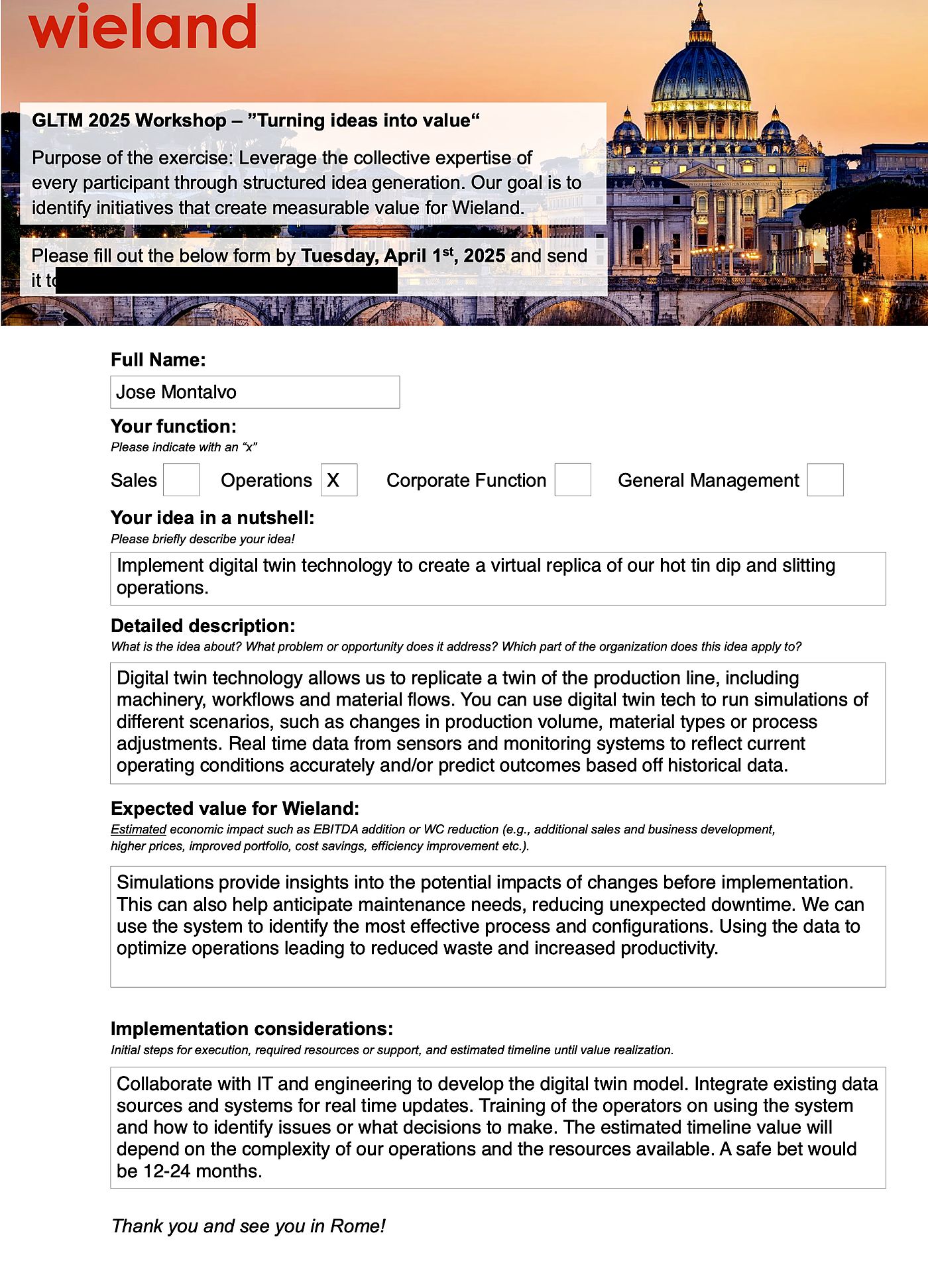 GLTM 2025 workshop submission proposing a digital twin of the tinning and slitting lines